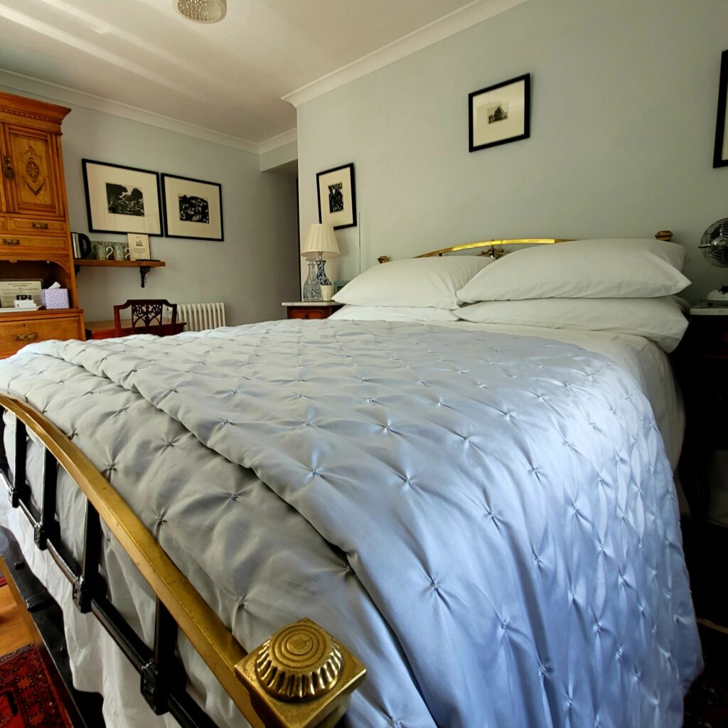 Beautiful brass and iron art deco double bed
